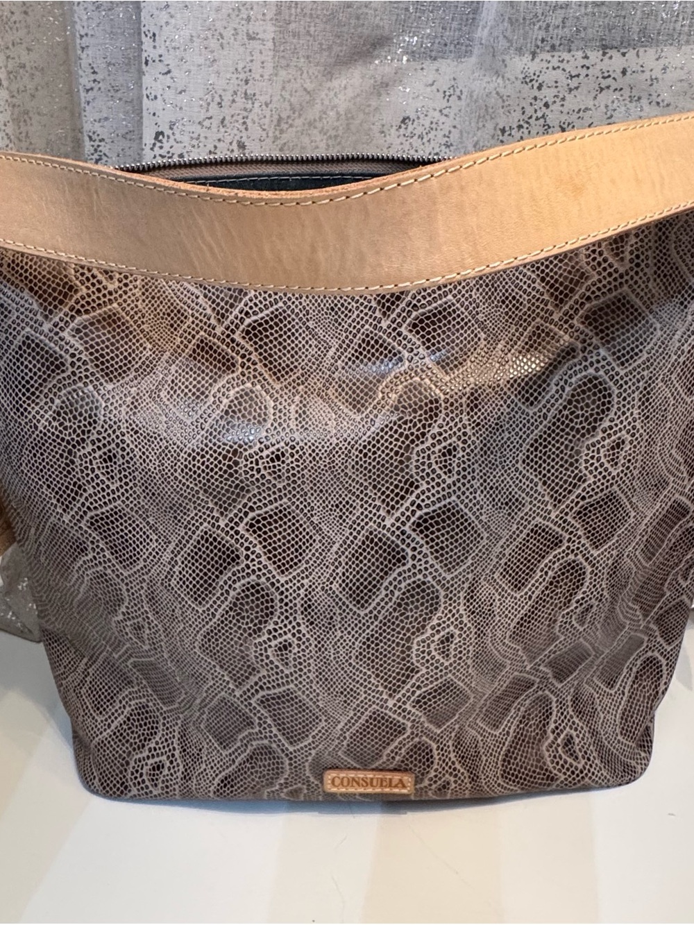 Consuela Dizzy Snake-Print Hobo
